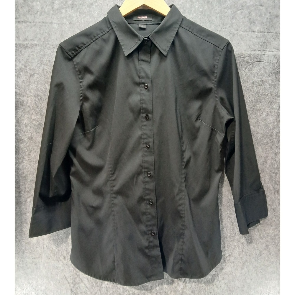 Express Black Button-Down Shirt